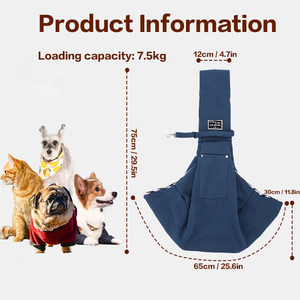 Adjustable <strong>Puppy</strong> Dog Pet <strong>Carrier</strong> Hand-Free <strong>Sling</strong> Tote Padded Strap Portable Breathable Messenger Bag Front Pocket for Dogs Cats - Product Image 4