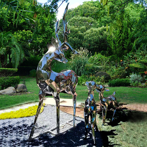 Park and garden metal stainless steel decoration animal sculpture modern life size bronze deer garden statues - Product Image 4