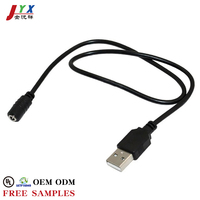 Kabel Daya JYX USB 2.0 Male DC 3.5x1.35mm 5V 24AWG Konduktor Tembaga Berisolasi PVC untuk Penggunaan Komputer Panjang Dapat Disesuaikan