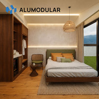 Maison de villégiature préfabriquée écologique avec revêtement en aluminium, maison modulaire clé en main entièrement meublée, construite en usine