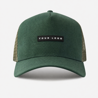 Gorra Trucker de Lujo de Alta Calidad con Malla Trasera, Gorra de Béisbol con Parche de Logotipo Personalizado, Dos Tonos Verde, Transpirable, Ajustable, Unisex