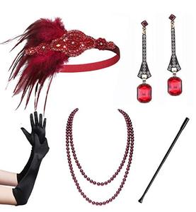 <span class=keywords><strong>2025</strong></span> phong cách mới 1920S Mũ sắt tuyệt vời <span class=keywords><strong>Gatsby</strong></span> sequin cái mỏ đà điểu lông tóc Headband Bộ - Product Image 2