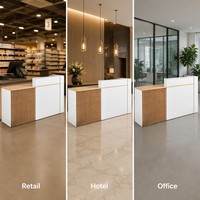 Bureau de réception minimaliste en bois moderne et luxueux pour hôtel, hôpital, salons de manucure et de beauté - Mobilier commercial durable et écologique