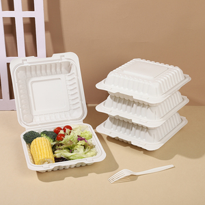 Boîte à lunch de luxe en amidon de maïs biodégradable de style américain micro-ondable et chauffable pour la conservation des <span class=keywords><strong>bento</strong></span> à emporter au restaurant - Product Image 1