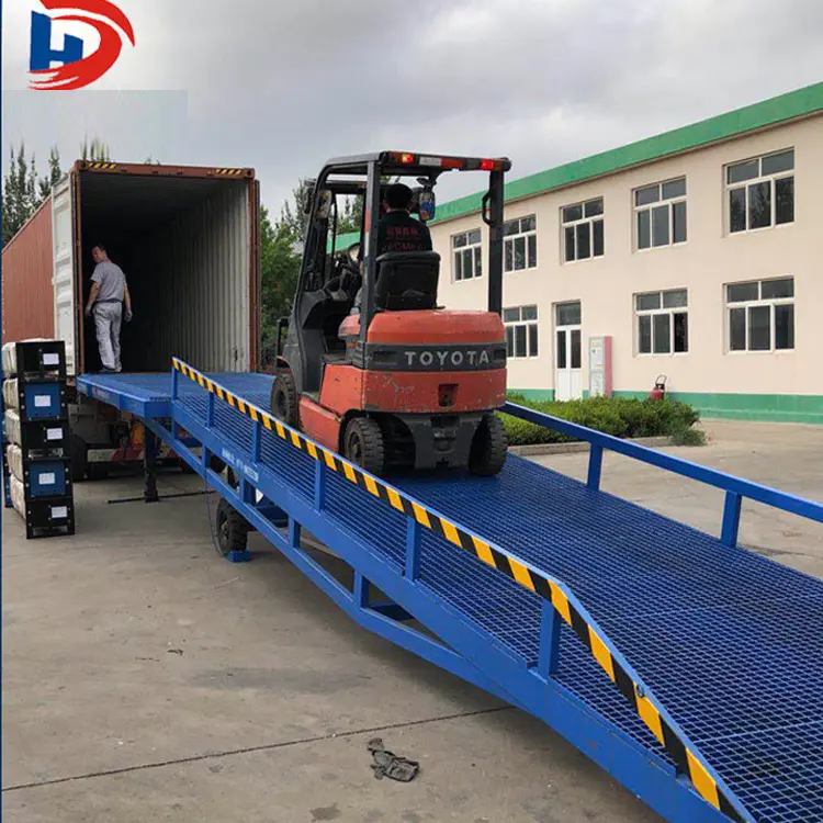 Mobiele Hydraulische Instapbrug Vorkheftruck Lossen Platform Lagere Container Ramp Lossen Ladder Voor Lading & Opslag