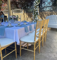 Vente en gros de chaises Chiavari en plastique résine dorée pour hôtel, événement commercial de mariage à vendre