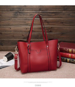 Bolsos de cuero para mujer, bolsos de mano, bandolera, bolso con asa superior, de cuero PU, con cremallera, color sólido, para compras, uso diario, color vino, blanco, negro - Product Image 3