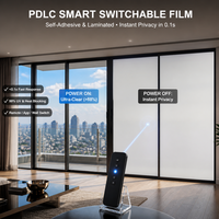 Film intelligent PDLC, film de confidentialité commutable, film de verre électrique givré auto-adhésif pour fenêtre, vente en gros directe d'usine