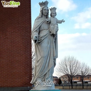 Statue de sculpture religieuse en marbre de pierre naturelle d'extérieur, <span class=keywords><strong>Marie</strong></span> avec l'enfant <span class=keywords><strong>Jésus</strong></span> - Product Image 3