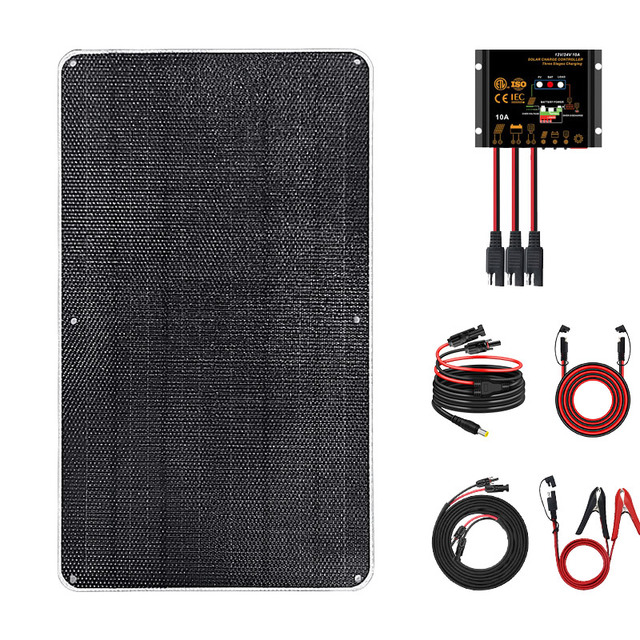 OEM Factory Custom 12W 12V Solar Battery Charger Maintainer with Smart MPPT Controller for Car Marine RV Trailer