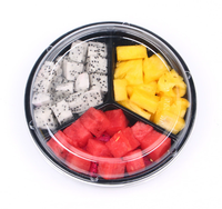 Vente en gros Rond Noir Haute Qualité Grande Capacité Jetable PET Clamshell Fruits/Salade Récipient avec Couvercle Transparent