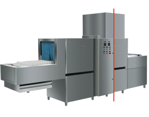 Laveuse de vaisselle professionnelle autonome en acier inoxydable à cuve unique avec convoyeur pour restaurants et hôtels, capacité 16 services - Product Image 6