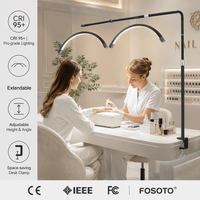 Fosoto lampu meja ekstensi LED banyak sudut, lampu meja ekstensi untuk pencahayaan Studio foto manikur pribadi 2-3 lampu meja Desktop bulan