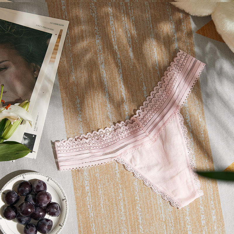 Wholesale Sexy Women's Panties Thong Underwear Lace Underwear Transparent Women's Underpants Solid Color Female Lingerie