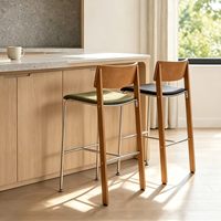 Tabouret de bar commercial de style mi-siècle, tabouret de comptoir de luxe pour bar à domicile, avec dossier en fer forgé, style Bauhaus, tabouret haut