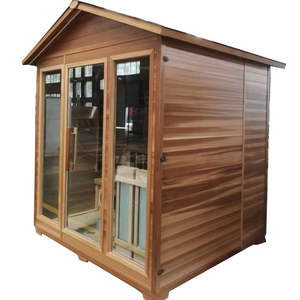 Cabine de sauna infrarouge traditionnelle en <span class=keywords><strong>cèdre</strong></span> de grande taille, capsule de vapeur moderne, sauna sec extérieur - Product Image 4
