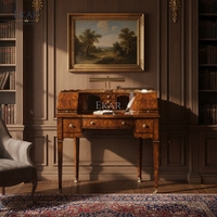 Bureau de secrétaire de luxe EKAR Buckingham Heritage |   Bureau d'écriture de style anglais sculpté à la main |