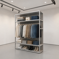 Vitrine de présentation de vêtements sur pied sur mesure pour le commerce de détail, rangement de vêtements, aménagement de magasin