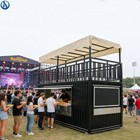 Magasin Modulaire Mobile et Pratique 10-20 pieds – Boutique Contemporaine Extensible en Acier pour Bar et Café