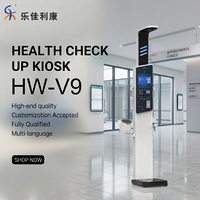 Báscula Médica/Personal Automática LEKA HW-V9 que Funciona con Monedas, Pantalla LCD, Construcción de Acero, Medición de Altura/Peso/Grasa Corporal/IMC, 0.1 kg, OEM