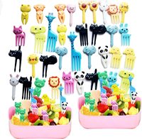 Dierenvoedselprikkers, schattige cartoon dieren fruitprikkers |   Herbruikbare lunchprikkers Bento, lunchboxprikkers