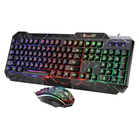 Ensemble clavier et souris de jeu filaire USB SHIPADOO D620, rétroéclairage 3 couleurs, 1600 DPI, design ergonomique, touches multimédias, PC 1