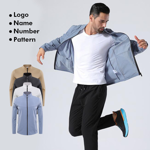 Breathable Full Zip Training <b>Jacket</b> Stand Collar Light Thin Outer Coat Custom Logo For Gym And <b>Workout</b> - Product Image 4