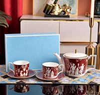 Service à thé en porcelaine fine Yanjun style rétro européen, théière, tasses et soucoupes, pour usage quotidien, décoration de table, coffret cadeau