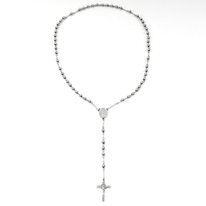 Collar de Rosario Resistente con Cuentas de 4mm y Cruz Religiosa Cristiana, Joyería con Colgante de San Benito para Hombre, Iglesia - Product Image 3