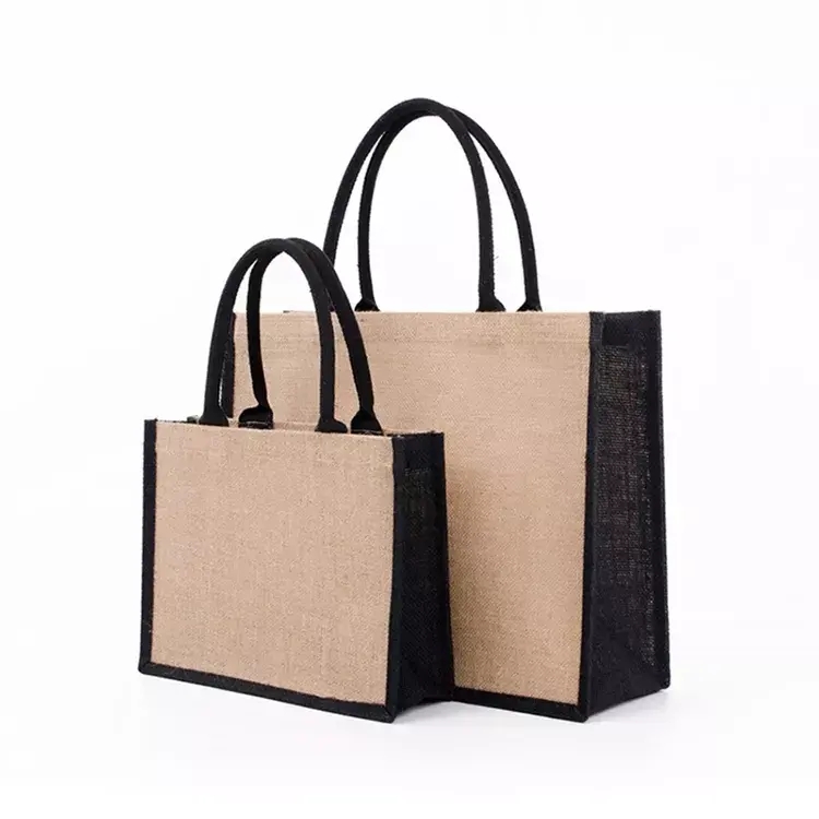 Wholesale Prom Customized Eco friendly Organic Big Capacity Degradable Reusable Jute Shopping Bag
