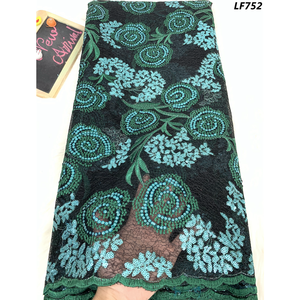 Mới nhất pháp lưới Sequins ren vải, chất lượng cao phi vải tuyn ren vải Sequins đám cưới Nigeria Net ren - Product Image 2