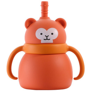 Gobelet à eau en silicone pour bébé avec logo personnalisé, sans BPA, à double poignée, grande capacité, motif animal de dessin animé, pour boire, manger et apprendre - Product Image 4
