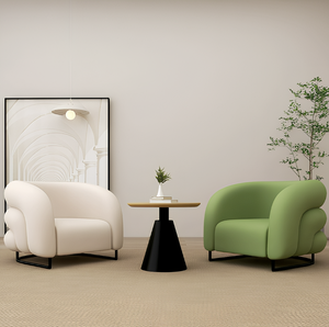 Modern Luxury Sheepskin Accent Chair Nordic Single Sofa Lounge Armchair for Living Room Balcony Bedroom Factory Wholesale