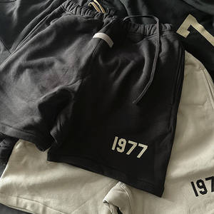 Pantaloncini Sportivi Casual Estivi da Uomo FOG Fear of God 1977, Marchio <span class=keywords><strong>di</strong></span> Moda Americano, in Tela Lavorata a Maglia a Doppia Linea con Coulisse Digitale - Product Image 5