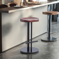 Tabouret de Bar de Luxe Moderne avec Assise en Bois Massif pour Cuisine, Salle à Manger, Extérieur, Salon, Chambre