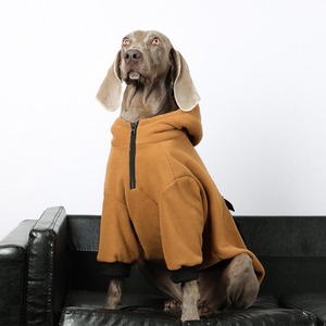 เสื้อฮู้ดดี้สุนัขขนฟลีซแบบใหม่จาก Qiqu Pet Supplies เสื้อผ้าสุนัขขนาดใหญ่ เสื้อฮู้ดดี้พิทบูล เสื้อผ้าสำหรับออกนอกบ้านสำหรับไวมาร์เนอร์และลาบราดอร์ - Product Image 5