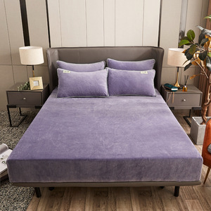 <span class=keywords><strong>Drap</strong></span>-<span class=keywords><strong>housse</strong></span> en velours cristal de 25cm de profondeur, confortable et doux, couleur unie, Queen King, <span class=keywords><strong>drap</strong></span>-<span class=keywords><strong>housse</strong></span> de haute qualité pour la maison, la chambre à coucher et le mariage - Product Image 4