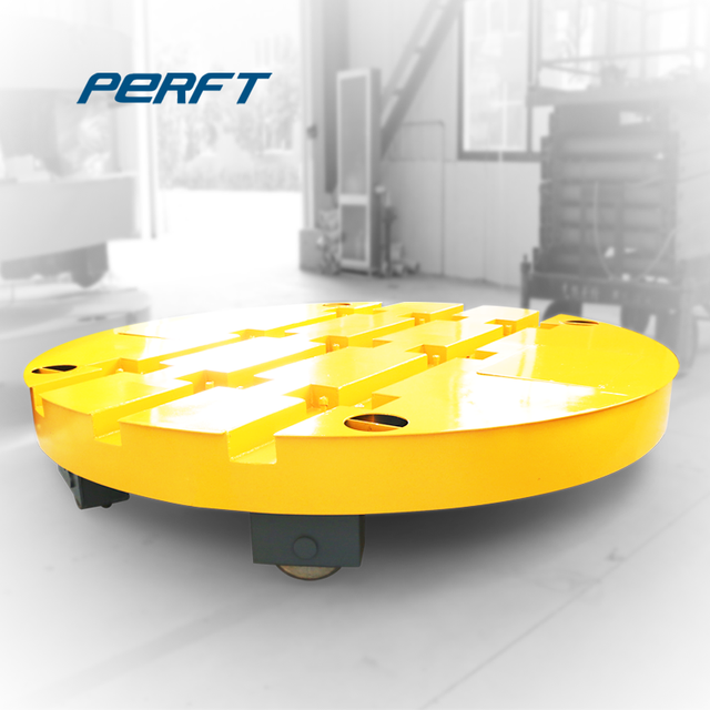 Motorized Heavy Duty Industry Cross Rail Car Battery Remote Control Pallet Bogie Turntable with Transfer Cart