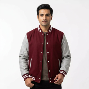 Veste de baseball en cuir avec patch en chenille personnalisé OEM ODM de haute qualité, style bomber universitaire d'hiver - Product Image 1