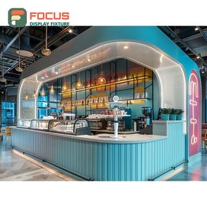 Refined Cafe Service <b>Counter</b> Tempered Glass Front Coffee Bean Display Area Storefront Service <b>Counter</b> - Product Image 6