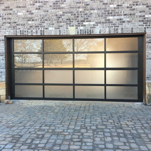 Porte de <span class=keywords><strong>garage</strong></span> en verre pleine vue personnalisée Porte de <span class=keywords><strong>garage</strong></span> électrique à télécommande à la mode en verre enduit ou dépoli - Product Image 2