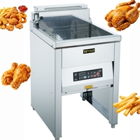Gewerbliche 40L Elektrische Fritteuse Digitales Bedienfeld Ölschmelzfunktion Ablassventil Lebensmittelechter Edelstahl Multi-Spannung