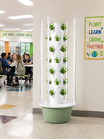 Tour hydroponique compacte à 7 étages, système de jardinage vertical avec lumière LED et pompe à eau pour petits espaces