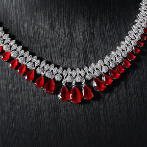 18883 4PCS Wedding Accessories Full Zircon <strong>Jewellery</strong> <strong>Sets</strong> for Women Luxury Dubai <strong>Pink</strong> Color CZ Bridal Jewelry Necklace <strong>Set</strong> - Product Image 2