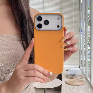 Coque de téléphone en silicone TPU couleur unie avec logo personnalisé, motif litchi, vente en gros, design de luxe, coques rigides de marque pour iPhone 17 Pro Max - Product Image 6