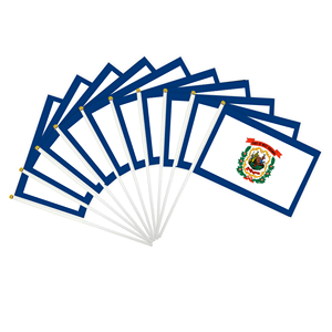 Bandera de Mano Personalizada de Virginia Occidental, la Tierra de las Montañas, 14x21cm, con Palo, para Eventos Deportivos y de Fútbol - Product Image 1