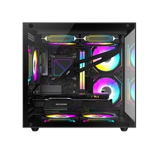 Boîtier PC AntarcChill Mid Tower <span class=keywords><strong>pour</strong></span> jeux, avec deux côtés en verre trempé, boîtier PC <span class=keywords><strong>Gamer</strong></span>, tour MATX <span class=keywords><strong>pour</strong></span> jeux - Product Image 4