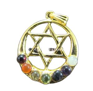 Chakra Star of David Merkaba Pendant by Agate Export Natural - Product Image 1