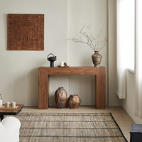 Table console en bois de pin massif sur mesure, table d'entrée minimaliste en bois pour projets d'aménagement intérieur d'hôtels et de villas