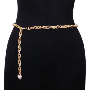 Chaîne de taille en alliage de cuivre style européen-américain avec bordure en strass pour femme, chaîne de corps tendance pour la plage - Product Image 4